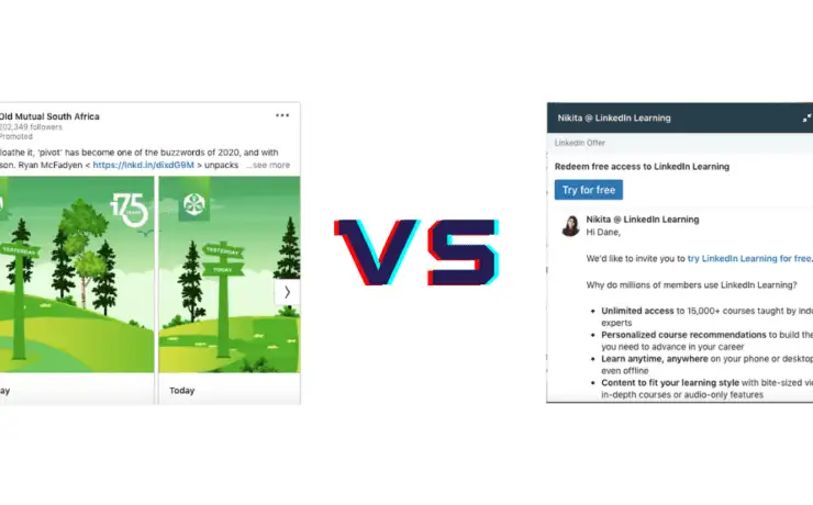 LinkedIn Sponsored Content Vs Message Ads | inSyte Blog 1 LinkedIn VS Syte