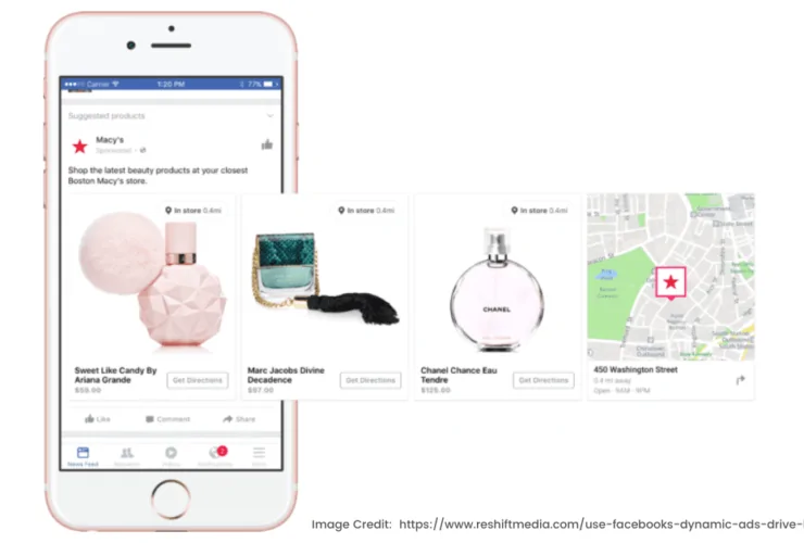 Facebook dynamic shopping ads thumbnail