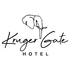 a logo with an elephant for Kruger Gate Hotel
