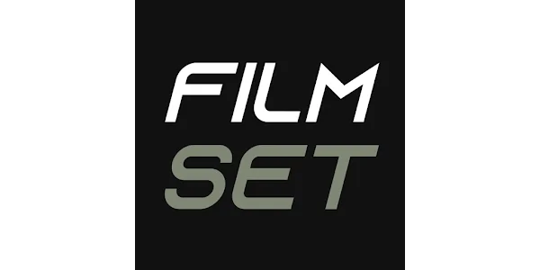 a black and white logo for Film Set