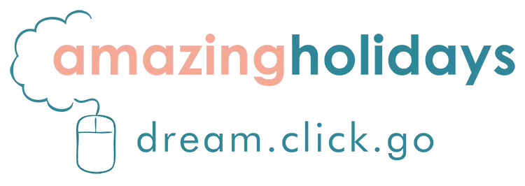a black background with blue and pink text for Amazing Holidays