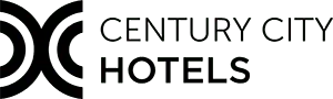 a black background with a black square for Century City Hotels