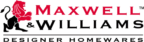Maxwell & Williams black background with red letters