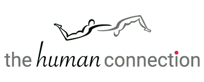 a black and white logo for the human connection