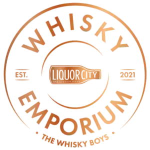 Whiskey Emporium Logo a logo for a liquor store, Whiskey Emporium